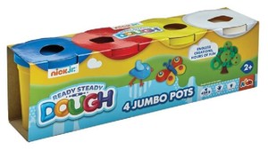 4 מיכלי בצק צבעוני למשחקי יצירה - כחול/אדום/צהוב/לבן