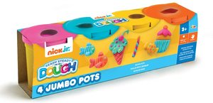 4 מיכלי בצק צבעוני למשחקי יצירה - כתום/צהוב/תכלת/ורוד