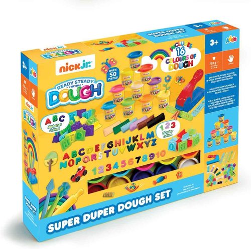 ערכת משחק ויצירה ענקית בבצק לילדים 'סופר דופר' יותר מ 50 חלקים + 16 יח' בצק בצבעים שונים