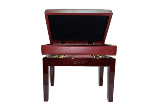 כסא פסנתר מתכוונן עם מושב דמוי עור בצבע מהגוני PB7 מבית Legrand