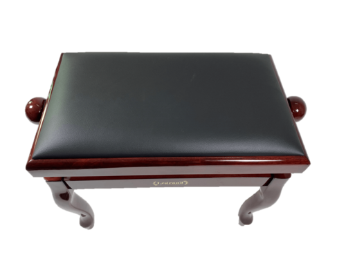 כסא פסנתר מתכוונן עם רגליים מהודרות בצבע חום וולנט וטופ שחור דמוי עור PB18-CL מבית Legrand