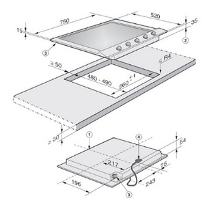 ‏כיריים גז Miele KM2034 מילה