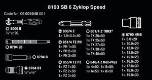 סט רטצ'ט מהיר 29 חלקים 8100SB 6 Zyklop מרובע "3/8 מקט 05004046001 WERA
