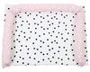 משטח החתלה לשידה עם כיסוי 100% כותנה - ורוד / לבן לבבות