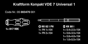 סט מברג מבודד KK VDE 7 להב מתחלף 7 חלקים מקט 05003470001 WERA