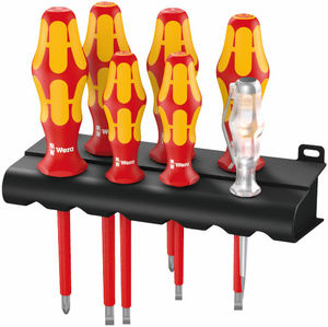 סט מברגים סדרה Kraftform Plus 100 בודק מתח ומתקן תליה 7 חלקים מקט 05006147001 WERA