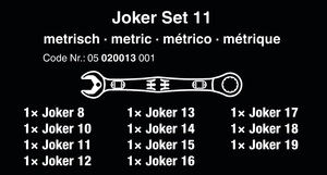 סט מפתחות Joker רינג/רטצ'ט מידות אינצ'יות 11 חלקים מקט 05020013001 WERA