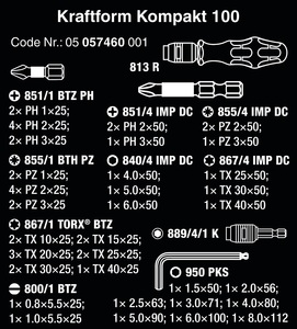 סט 52 כלים KK100 מקט 05057460001 WERA
