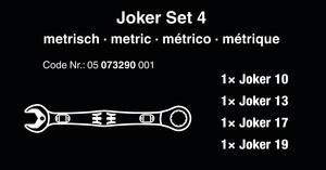 סט Joker מפתחות פתוח/רינג רטצ'ט 4 חלקים מקט 05073290001 WERA