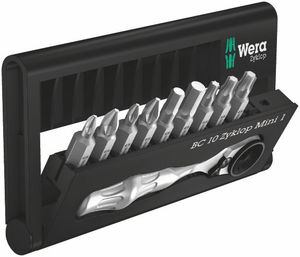 סט ביטים + ידית רצ'ט מיני מקט 05073645001 WERA
