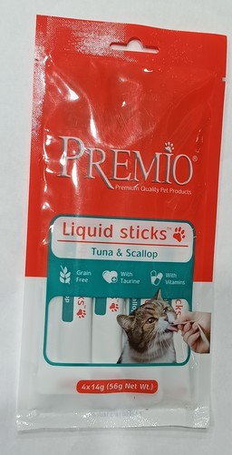 חטיף ליקוויד סטיקס טונה וצדפות 56 גרם לחתולים