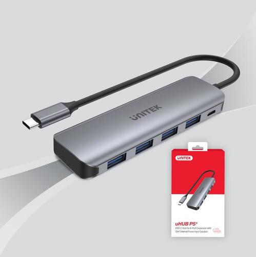  מפצל  Unitek H1107A uHUB P5+ 4 Ports Powered USB-C Hub 