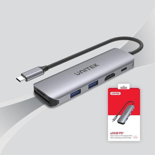תחנת עגינה uHUB P5+ 6-in-1 USB-C Hub with HDMI H1107D