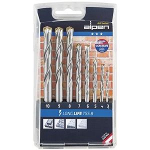 סט 8 מקדחים לבטון Long Life TSS8 מידות 3-10 מ"מ מקט 7001081 Alpen
