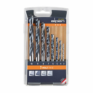 סט 8 מקדחים לעץ HOLTZ TM8 מידות 3-10 מ"מ מקט 600092100 Alpen