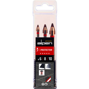 סט 3 מקדחי חרסינה C PROTECTOR מידות 6-10 מ"מ מקט 303003100 Alpen