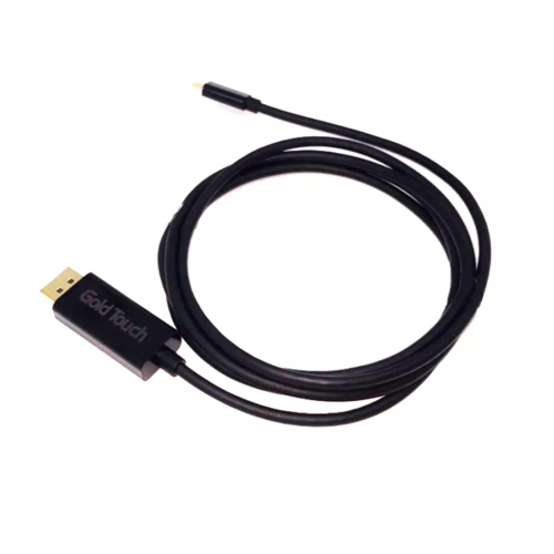 כבל מתאם Gold Touch CH-USB3.1-DP-1.8 USB-Type-C to DP Cable 4K@30Hz 1.8m Black