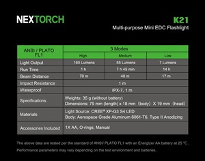 פנס כיס בסיס מגנטי 160 לומן NEXTORCH K21