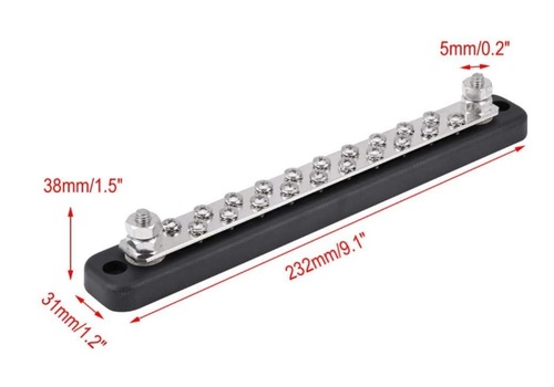 פס חלוקת זרם Bus Bar 4 יציאות 150 אמפר