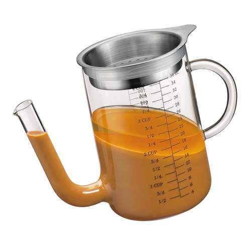קנקן מדידה עם מסננת נירוסטה
