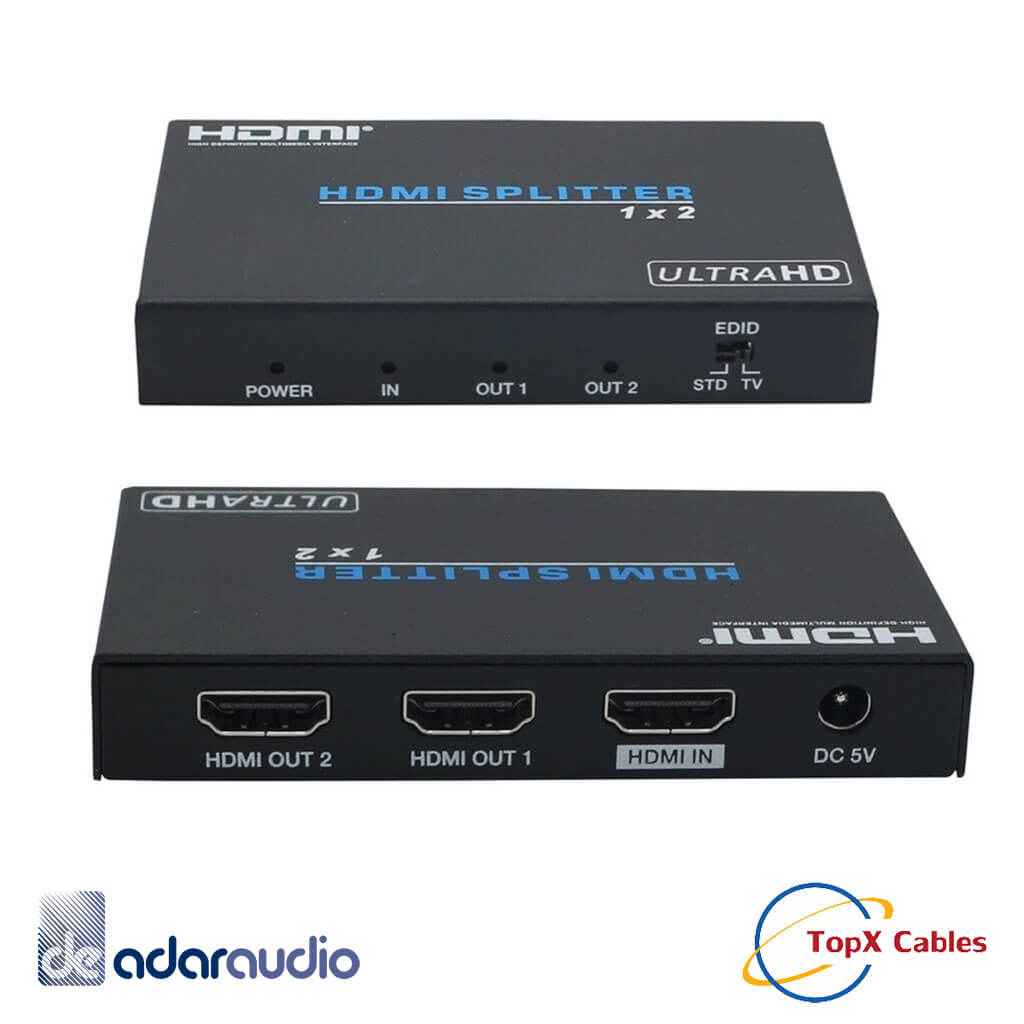 מפצל HDMI 2.0 ל2 תצוגות UHD HDCP 2.2