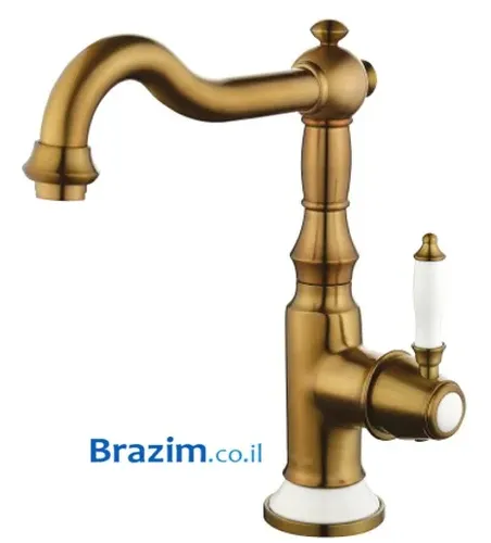 ברז רחצה ענתיק NX56R45GB מבית MYUBI בגימור זהב מט.