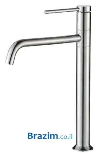 ברז לכיור מונח לואיז BI-8075L-B מבית MYUBI בגימור ניקל.