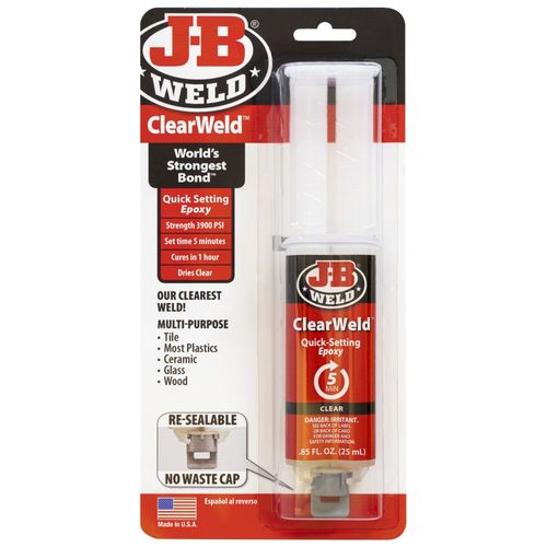 דבק אפוקסי דו רכיבי שקוף ומהיר ClearWeld JB 