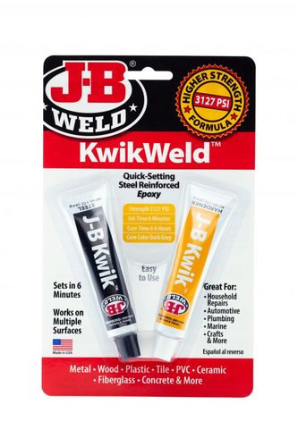 דבק אפוקסי דו רכיבי מהיר מחוזק בפלדה JB KwikWeld JB-Weld