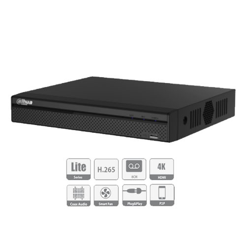 מערכות הקלטה XVR היברידית ל-8 מצלמות + ל-4 מצלמות IP דגם Dahua DH-XVR5108HS-4KL-X כולל כונן קשיח ל-1TB