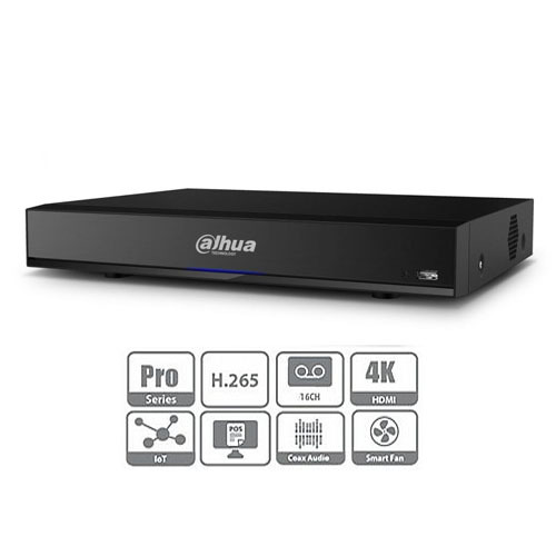 מערכות הקלטה XVR היברידית ל-16 מצלמות + ל-8 מצלמות IP דגם Dahua DH-XVR7116HE-4KL-X כולל כונן קשיח ל-1TB