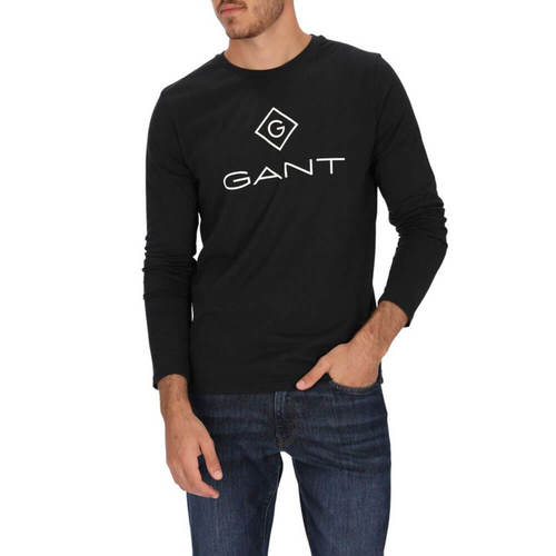 GANT LONG T SHIRT LOGO 206400 BLACK - T 