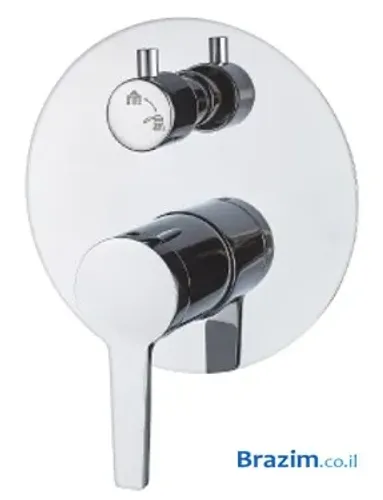 אינטרפוץ 4 דרך MY-DE5302C מבית מיובי בגימור ניקל למקלחת.