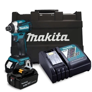 מברגת אימפקט נטענת בראשלס + 2 סוללות MAKITA DTD171MEAR BL 18V 5Ah