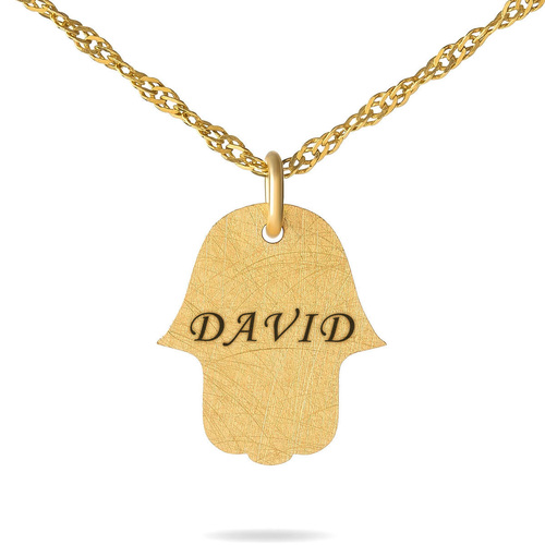 שרשרת ותליון חמסה חותם מזהב 14K
