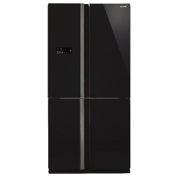 מקרר 4 דלתות, זכוכית שחורה\לבנה SJR8801