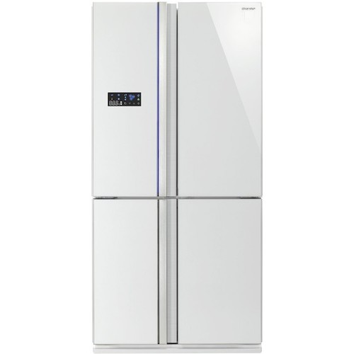 מקרר 4 דלתות, זכוכית שחורה\לבנה SJR8801 