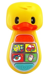 טלפון משחק אורקולי לפעוטות עם מראה מתרוממת בלחיצה - ברווז