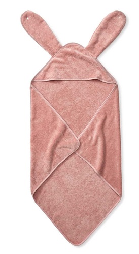 מגבת רחצה עם כובע קפוצ'ון 100% כותנה ואזניים לקשירה - ורוד