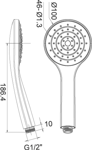 מזלף רחצה צדק MY-1H301CP עם פיה מתכתית, מותג מיובי, גימור כרום.