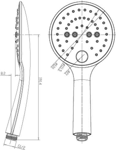 מזלף רחצה ונוס MY-H309CP, פיה, מותג MYUBI, גימור כרום.