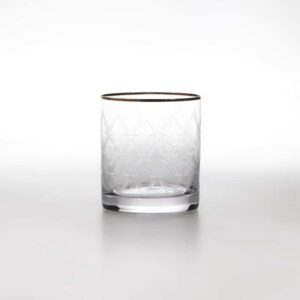 6 כוס ויסקי 280ml יהלום פס זהב