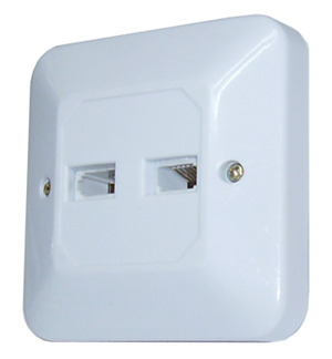 שקע טלפון בזק כפול תה