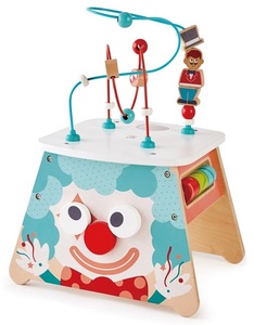 קוביית פעילות קרקס עם מקרן אור צבעוני מובנה