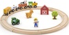 סט רכבת מעץ מלא עם מסילה, חיבור מגנטי 19 חלקים ויגה