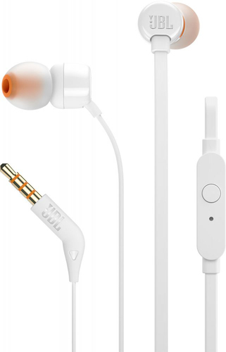 אוזניות חוטיות JBL T110 In-Ear Headphones White