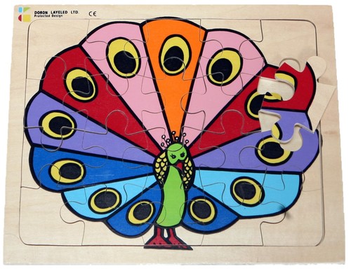 פאזל עץ 20 חלקים - טווס