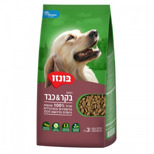 מזון יבש בוגרים בקר וכבד 3 ק