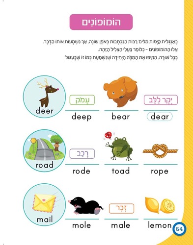 חוברת עבודה ותרגול רמה A: משחקי אנגלית – לעידוד וביסוס הקריאה / ראובת ניצן