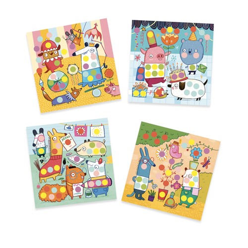  1 מתוך 3  DJECO יצירה לקטנטנים - עיצוב עם מדבקות צבעוני -Djeco